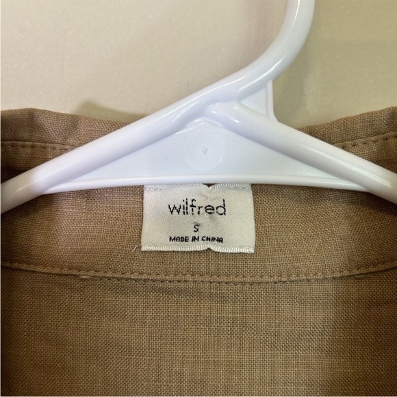 Aritzia linen button down shirt dress khaki - Picture 3 of 8